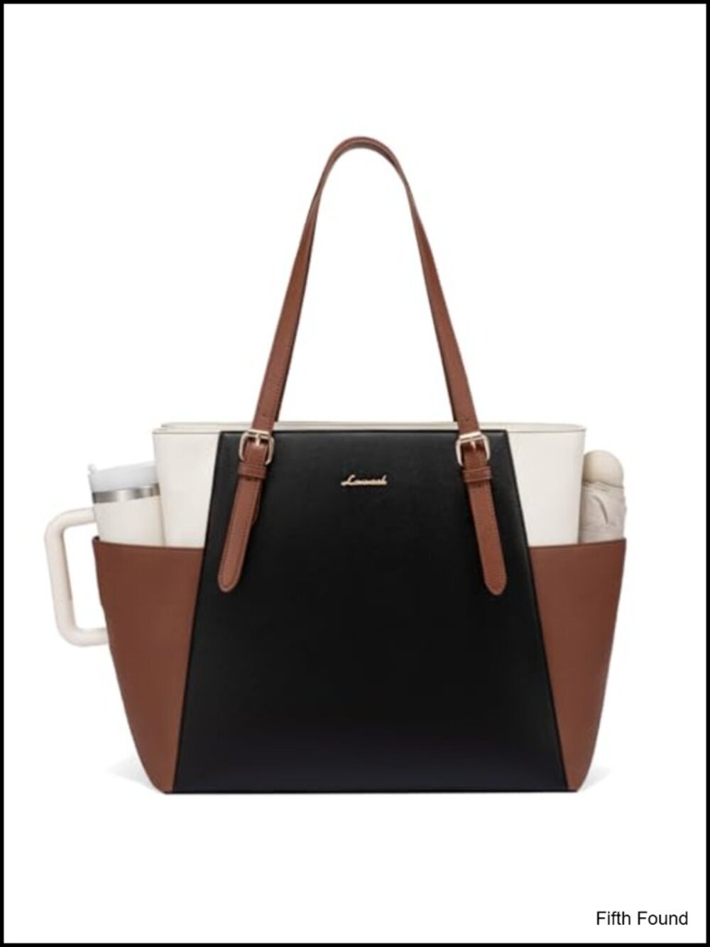 Leather Laptop Tote Bag for Women, 15.6" Computer Work Briefcase